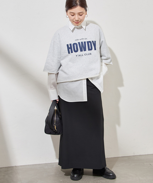 JOURNAL STANDARD（ジャーナルスタンダード）の「《追加2》HOWDY ハーフスリーブスウェット（スウェット・レディース・グレー/ベージュ・FREE）」の6枚目の写真