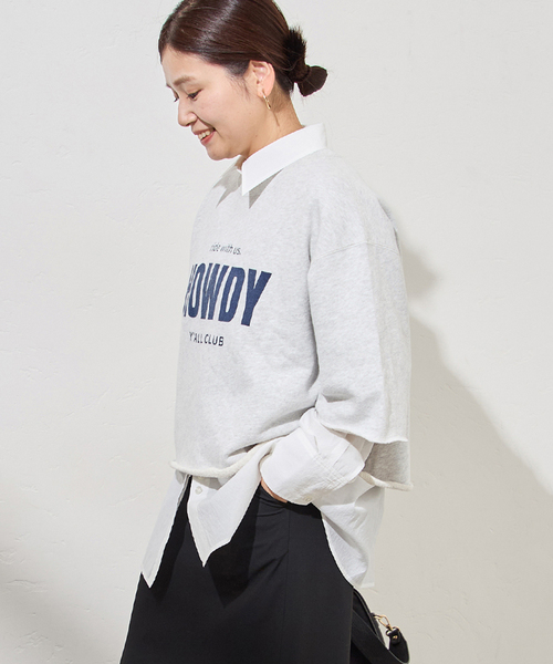JOURNAL STANDARD（ジャーナルスタンダード）の「《追加2》HOWDY ハーフスリーブスウェット（スウェット・レディース・グレー/ベージュ・FREE）」の5枚目の写真