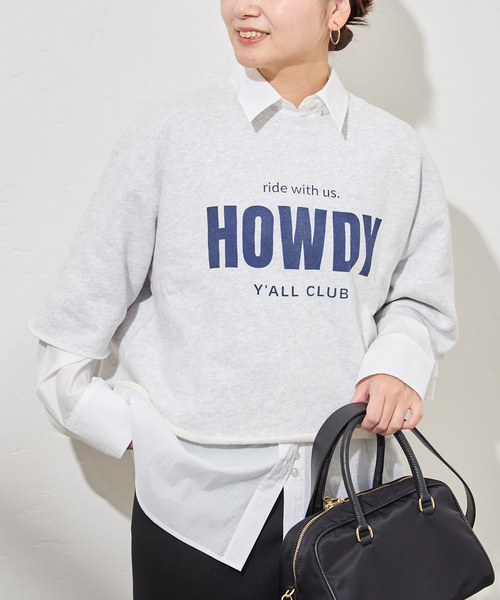 JOURNAL STANDARD（ジャーナルスタンダード）の「《追加2》HOWDY ハーフスリーブスウェット（スウェット・レディース・グレー/ベージュ・FREE）」の3枚目の写真