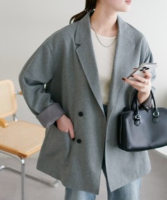 wool blend shaggy cocoon p coat/ウールブレンドシャギーコクーンP