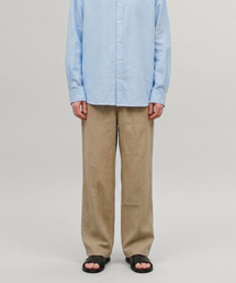 ease（イーズ）の「リネンバンディングパンツ [レギュラーフィット]_ベージュ_男女共用（その他パンツ）」