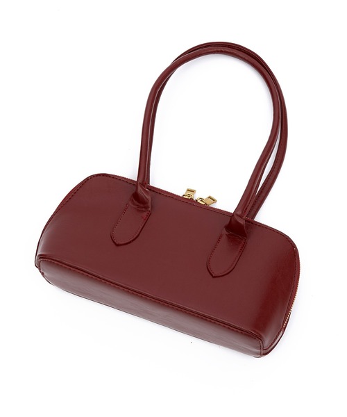an meets zakka(アンミツザッカ)の「an meets zakka レトロフックベルト装飾アンティーク艶出し合成皮革ミニボストンバッグ(ボストンバッグ・レディース・ブラウン/レッド/ブラック・ONESIZE)」の15枚目の写真