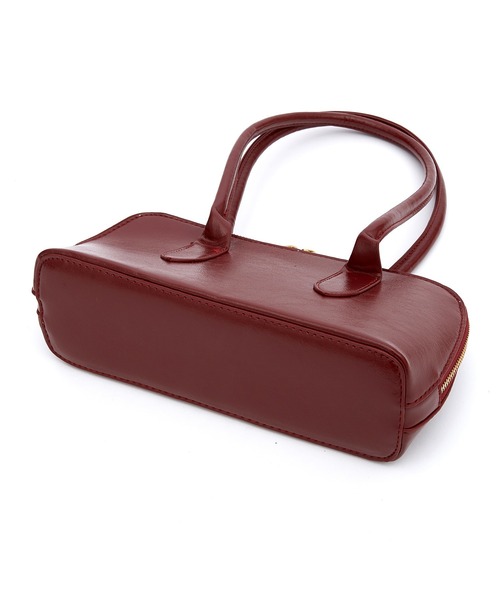 an meets zakka(アンミツザッカ)の「an meets zakka レトロフックベルト装飾アンティーク艶出し合成皮革ミニボストンバッグ(ボストンバッグ・レディース・ブラウン/レッド/ブラック・ONESIZE)」の16枚目の写真