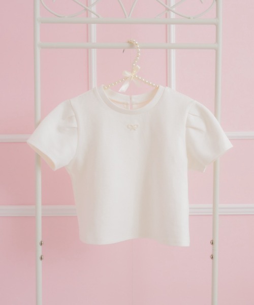 mili meili(ミリーメイリー)の「コットンリボントップス(Tシャツ/カットソー・レディース・ブラック/ピンク/ホワイト・FREE)」の5枚目の写真