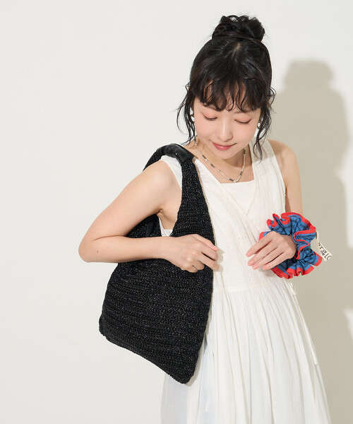 FREAK'S STORE(フリークスストア)の「トライアングルラフィア風バッグ/かごバッグ(ハンドバッグ・レディース・ブラック/シルバー/ナチュラル・ONE SIZE)」の18枚目の写真