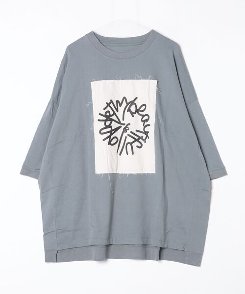 my beautiful landlet(マイビューティフルランドレット)の「【my beautiful landlet】 USA COTTON BIG T-SHIRT - print(Tシャツ/カットソー・メンズ・オフホワイト/グレー/チャコールグレー/ブラック・FREE)」の4枚目の写真