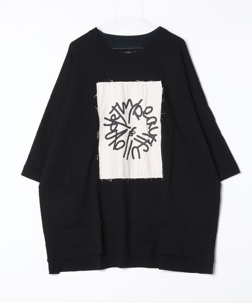 my beautiful landlet(マイビューティフルランドレット)の「【my beautiful landlet】 USA COTTON BIG T-SHIRT - print(Tシャツ/カットソー・メンズ・オフホワイト/グレー/チャコールグレー/ブラック・FREE)」の2枚目の写真