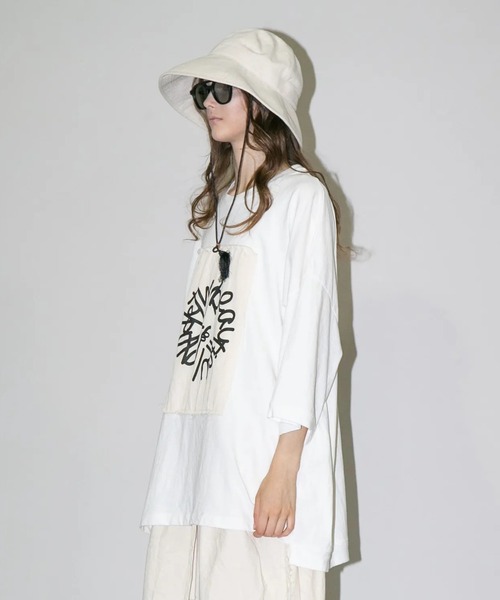 my beautiful landlet(マイビューティフルランドレット)の「【my beautiful landlet】 USA COTTON BIG T-SHIRT - print(Tシャツ/カットソー・メンズ・オフホワイト/グレー/チャコールグレー/ブラック・FREE)」の12枚目の写真