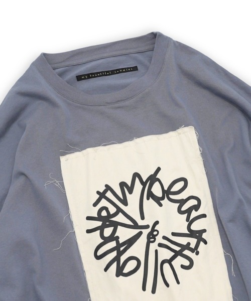 my beautiful landlet(マイビューティフルランドレット)の「【my beautiful landlet】 USA COTTON BIG T-SHIRT - print(Tシャツ/カットソー・メンズ・オフホワイト/グレー/チャコールグレー/ブラック・FREE)」の14枚目の写真