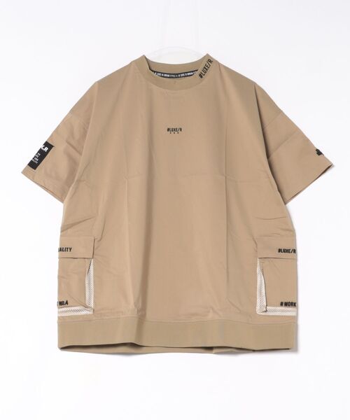 LUXE/R GOLF(ラグジュ ゴルフ)の「(RM)【LUXE/R GOLF】ストレッチ クロス プルオーバー 半袖 Tシャツ(Tシャツ/カットソー・メンズ・ベージュ/ダークグレー/ブラック/ホワイト・X-LARGE/LARGE/MEDIUM)」の4枚目の写真