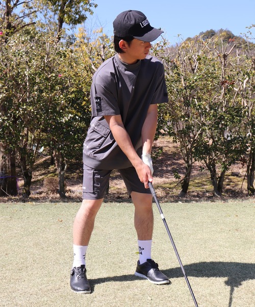 LUXE/R GOLF(ラグジュ ゴルフ)の「(RM)【LUXE/R GOLF】ストレッチ クロス プルオーバー 半袖 Tシャツ(Tシャツ/カットソー・メンズ・ベージュ/ダークグレー/ブラック/ホワイト・X-LARGE/LARGE/MEDIUM)」の14枚目の写真