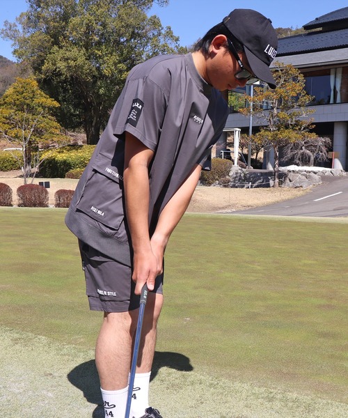 LUXE/R GOLF(ラグジュ ゴルフ)の「(RM)【LUXE/R GOLF】ストレッチ クロス プルオーバー 半袖 Tシャツ(Tシャツ/カットソー・メンズ・ベージュ/ダークグレー/ブラック/ホワイト・X-LARGE/LARGE/MEDIUM)」の16枚目の写真