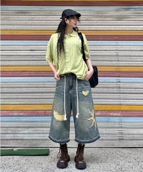 XTONZ（エクストーンズ）の「XP259 サンシャインワイドバミューダデニムパンツ (ブルー)（その他パンツ・レディース・その他・SMALL/MEDIUM/LARGE）」の14枚目の写真