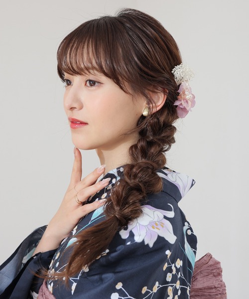 Honeys(ハニーズ)の「浴衣髪飾り(Uピンセット)(和装小物・レディース・レッド/ラベンダー・FREE)」の3枚目の写真