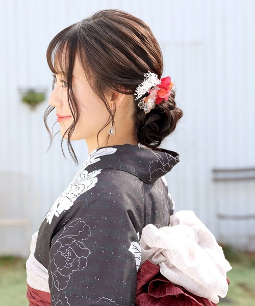 Honeys(ハニーズ)の「浴衣髪飾り(Uピンセット)(和装小物・レディース・レッド/ラベンダー・FREE)」の17枚目の写真
