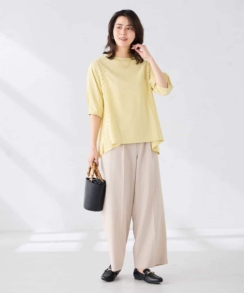 a.v.v(アーヴェヴェ)の「レース切替Aラインカットソー(Tシャツ/カットソー・レディース・クリーム/ホワイト・40/38)」の8枚目の写真