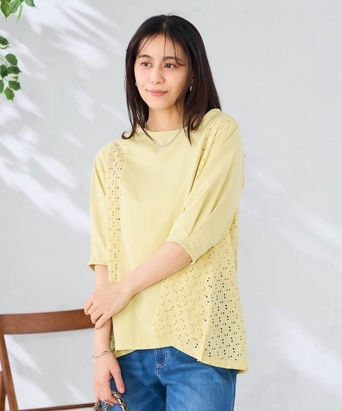 a.v.v(アーヴェヴェ)の「レース切替Aラインカットソー(Tシャツ/カットソー・レディース・クリーム/ホワイト・40/38)」の13枚目の写真