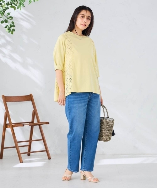 a.v.v(アーヴェヴェ)の「レース切替Aラインカットソー(Tシャツ/カットソー・レディース・クリーム/ホワイト・40/38)」の14枚目の写真