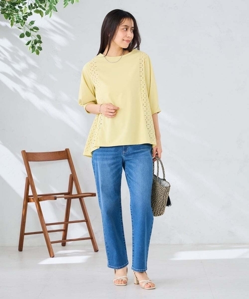 a.v.v(アーヴェヴェ)の「レース切替Aラインカットソー(Tシャツ/カットソー・レディース・クリーム/ホワイト・40/38)」の15枚目の写真