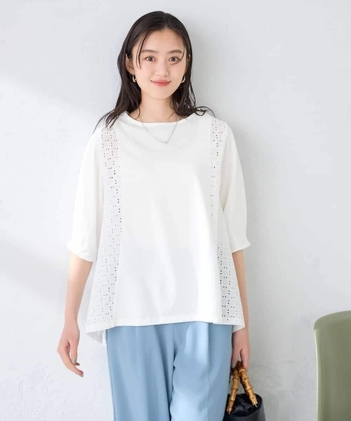 a.v.v(アーヴェヴェ)の「レース切替Aラインカットソー(Tシャツ/カットソー・レディース・クリーム/ホワイト・40/38)」の18枚目の写真