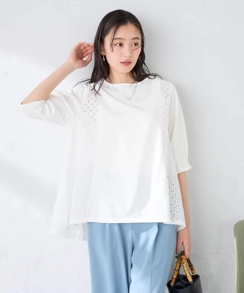a.v.v(アーヴェヴェ)の「レース切替Aラインカットソー(Tシャツ/カットソー・レディース・クリーム/ホワイト・40/38)」の19枚目の写真