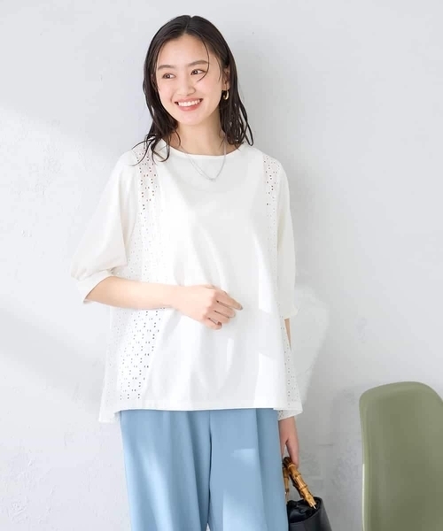 a.v.v(アーヴェヴェ)の「レース切替Aラインカットソー(Tシャツ/カットソー・レディース・クリーム/ホワイト・40/38)」の20枚目の写真