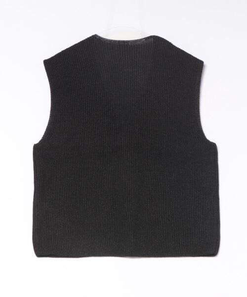 ADAM ET ROPE'（アダムエロペ）の「【PURLAM/プラム】Washi/Ry  Aze Knit Vest（ベスト・メンズ・ブラック・2）」の2枚目の写真