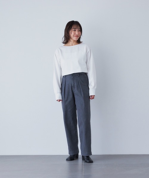 YANUK(ヤヌーク)の「タックパンツ(デニムパンツ・レディース・グレー・M/S/XS)」の1枚目の写真