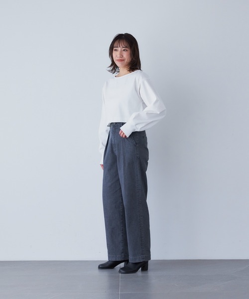 YANUK(ヤヌーク)の「タックパンツ(デニムパンツ・レディース・グレー・M/S/XS)」の2枚目の写真