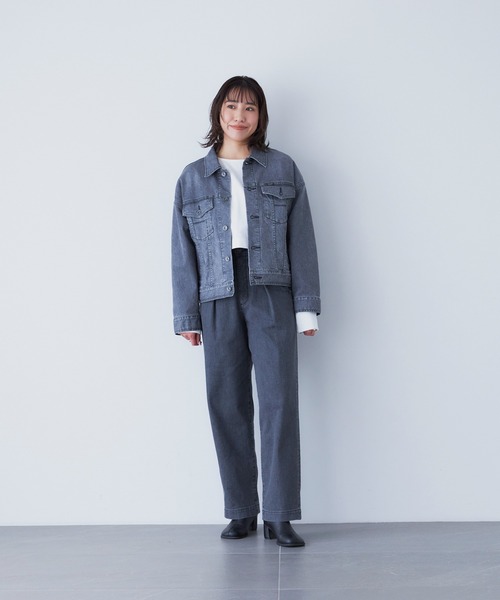 YANUK(ヤヌーク)の「タックパンツ(デニムパンツ・レディース・グレー・M/S/XS)」の5枚目の写真