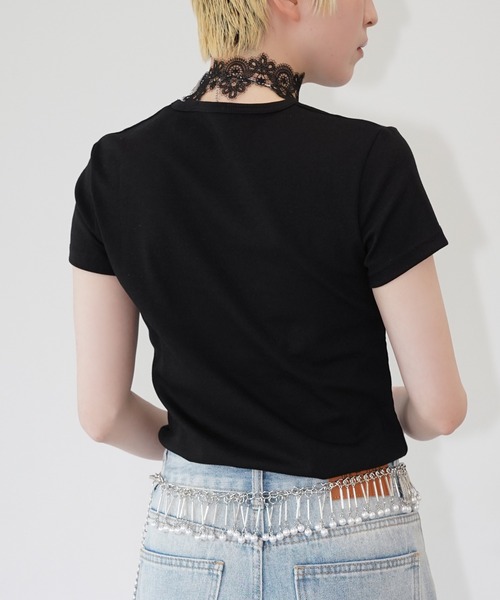 chuclla(チュクラ)の「サイドカーブシムTシャツ chw26s255(Tシャツ/カットソー・レディース・ブラック/ホワイト・FREE)」の6枚目の写真