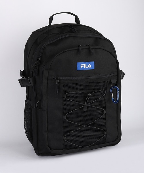 FILA（フィラ）の「FILA / フィラ スクールリュック 大容量 A4収納 PC収納 撥水 通学 通勤 カラビナ付き（バックパック/リュック・メンズ・レッド/ブラック/ブルー・FREE）」の2枚目の写真