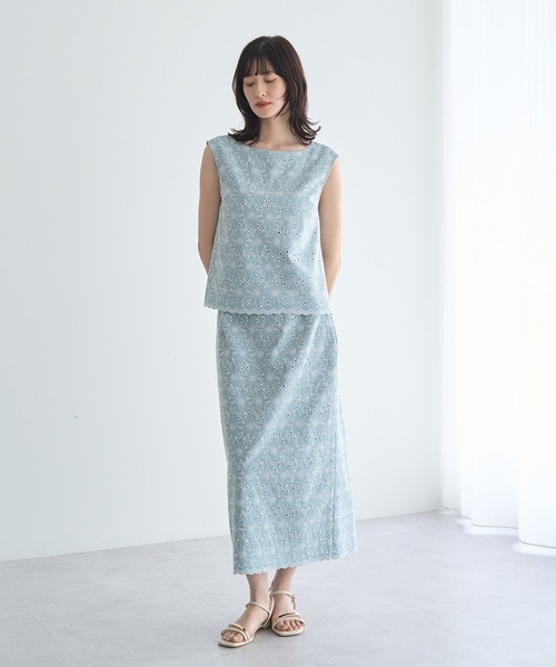 YECCA VECCA(イェッカヴェッカ)の「フラワーレースブラウス【セットアップ対応】(シャツ/ブラウス・レディース・オフホワイト/ネイビー/ライトブルー・FREE)」の22枚目の写真