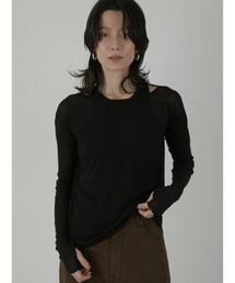 LA PEAU DE GEM | 【LA PEAU DE GEM】two piece sheer long tee/2ピースシアーロングT(Tシャツ/カットソー)
