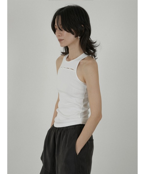 LA PEAU DE GEM（ラポドゥジェム）の「【LA PEAU DE GEM】two piece sheer long tee/2ピースシアーロングT（Tシャツ/カットソー・レディース・ブラック/ブラウン/ホワイト/グレー・FREE）」の19枚目の写真