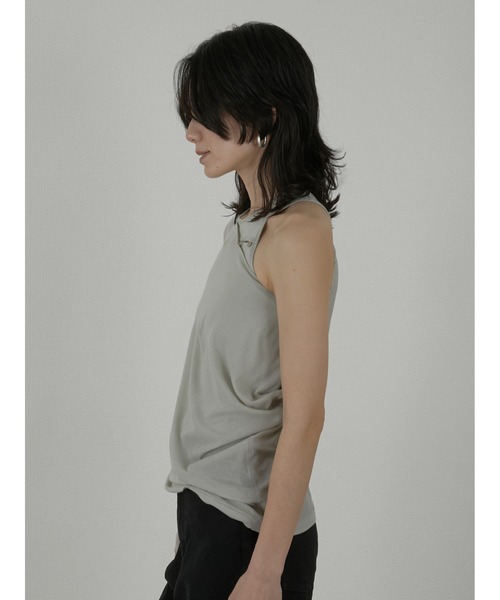 LA PEAU DE GEM（ラポドゥジェム）の「【LA PEAU DE GEM】two piece sheer long tee/2ピースシアーロングT（Tシャツ/カットソー・レディース・ブラック/ブラウン/ホワイト/グレー・FREE）」の7枚目の写真