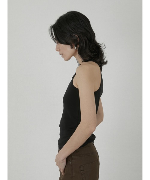 LA PEAU DE GEM（ラポドゥジェム）の「【LA PEAU DE GEM】two piece sheer long tee/2ピースシアーロングT（Tシャツ/カットソー・レディース・ブラック/ブラウン/ホワイト/グレー・FREE）」の10枚目の写真