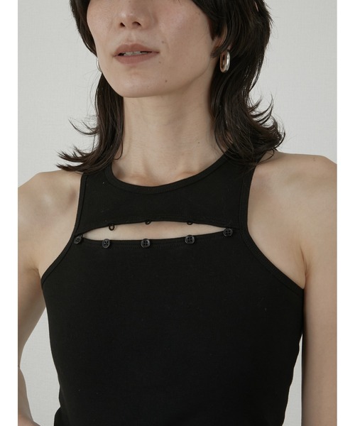 LA PEAU DE GEM（ラポドゥジェム）の「【LA PEAU DE GEM】two piece sheer long tee/2ピースシアーロングT（Tシャツ/カットソー・レディース・ブラック/ブラウン/ホワイト/グレー・FREE）」の12枚目の写真