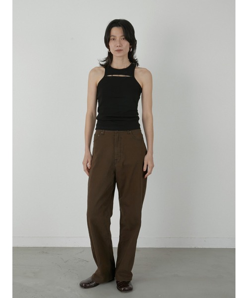 LA PEAU DE GEM（ラポドゥジェム）の「【LA PEAU DE GEM】two piece sheer long tee/2ピースシアーロングT（Tシャツ/カットソー・レディース・ブラック/ブラウン/ホワイト/グレー・FREE）」の13枚目の写真