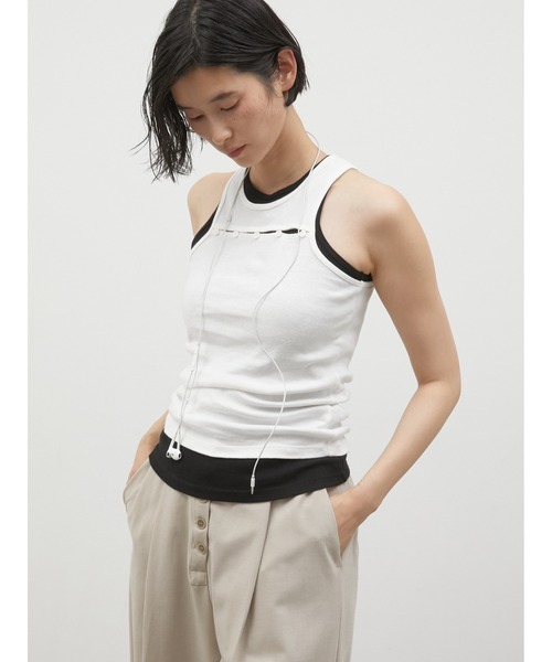 LA PEAU DE GEM（ラポドゥジェム）の「レイヤード2ピースシアーロングTシャツ / 【LA PEAU DE GEM】 two piece sheer long tee（Tシャツ/カットソー・レディース・ブラック/ブラウン/ホワイト/グレー・FREE）」の22枚目の写真