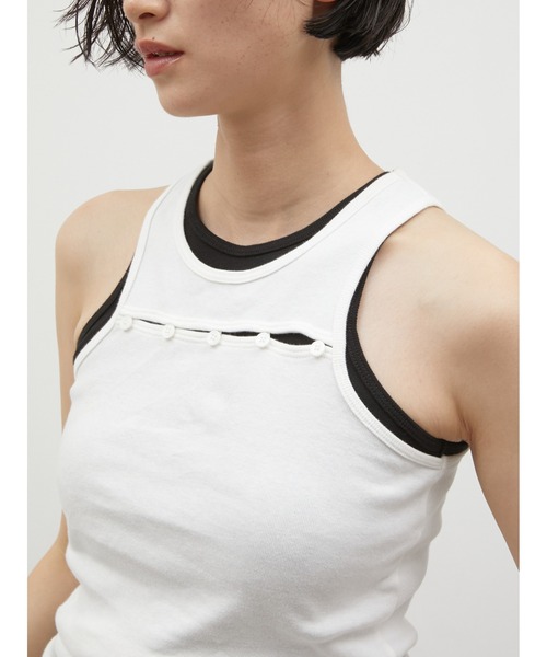 LA PEAU DE GEM（ラポドゥジェム）の「レイヤード2ピースシアーロングTシャツ / 【LA PEAU DE GEM】 two piece sheer long tee（Tシャツ/カットソー・レディース・ブラック/ブラウン/ホワイト/グレー・FREE）」の8枚目の写真