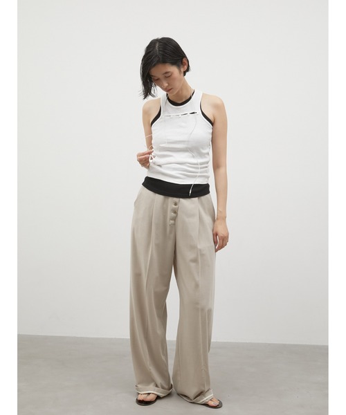 LA PEAU DE GEM（ラポドゥジェム）の「レイヤード2ピースシアーロングTシャツ / 【LA PEAU DE GEM】 two piece sheer long tee（Tシャツ/カットソー・レディース・ブラック/ブラウン/ホワイト/グレー・FREE）」の5枚目の写真