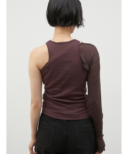LA PEAU DE GEM（ラポドゥジェム）の「レイヤード2ピースシアーロングTシャツ / 【LA PEAU DE GEM】 two piece sheer long tee（Tシャツ/カットソー・レディース・ブラック/ブラウン/ホワイト/グレー・FREE）」の13枚目の写真