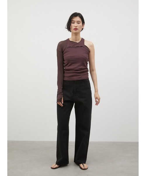 LA PEAU DE GEM（ラポドゥジェム）の「レイヤード2ピースシアーロングTシャツ / 【LA PEAU DE GEM】 two piece sheer long tee（Tシャツ/カットソー・レディース・ブラック/ブラウン/ホワイト/グレー・FREE）」の17枚目の写真
