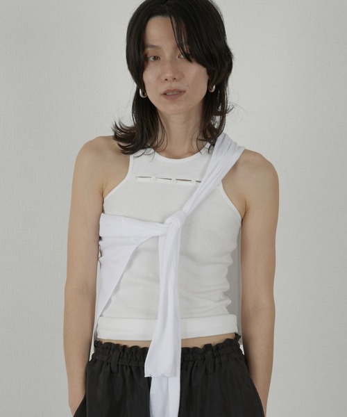 LA PEAU DE GEM（ラポドゥジェム）の「レイヤード2ピースシアーロングTシャツ / 【LA PEAU DE GEM】 two piece sheer long tee（Tシャツ/カットソー・レディース・ブラック/ブラウン/ホワイト/グレー・FREE）」の21枚目の写真