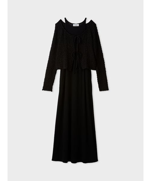 MIESROHE（ミースロエ）の「【洗える】レイヤードカットワンピース（ワンピース・レディース・ブラック/アイボリー・0/1）」の4枚目の写真