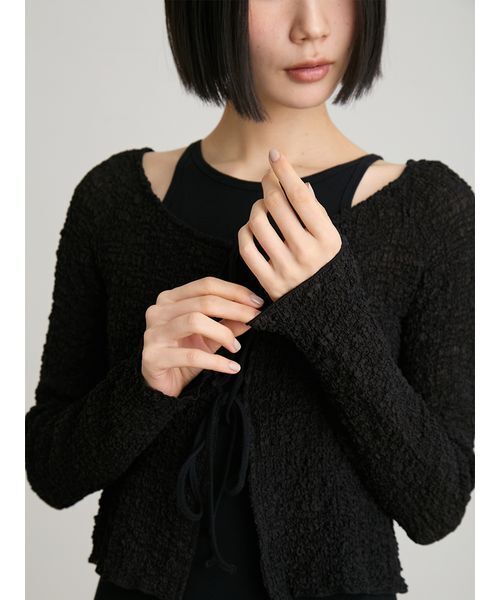 MIESROHE（ミースロエ）の「【洗える】レイヤードカットワンピース（ワンピース・レディース・ブラック/アイボリー・0/1）」の11枚目の写真