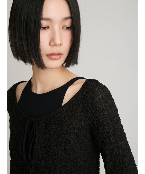 MIESROHE（ミースロエ）の「【洗える】レイヤードカットワンピース（ワンピース・レディース・ブラック/アイボリー・0/1）」の12枚目の写真