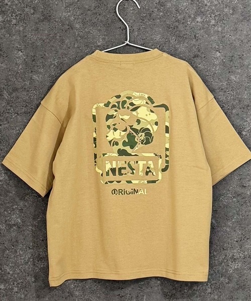 NESTA BRAND（ネスタブランド）の「【NESTA BRAND/ネスタブランド】バックプリント オーバーサイズ Tシャツ（Tシャツ/カットソー・キッズ・ホワイト系その他3/ベージュ/ホワイト系その他/ネイビー/チャコール/グレー系その他2/ブルー系その他/ブラック/グレー系その他/ブラック系その他2/ホワイト系その他2/ブラック系その他/ダークグリーン/杢グレー/ブラック系その他3/オフホワイト・150cm/140cm/130cm/120cm/110cm/160cm）」の13枚目の写真