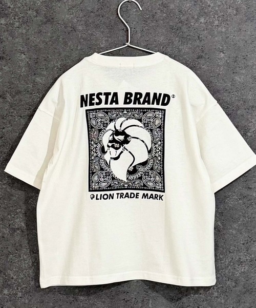 NESTA BRAND（ネスタブランド）の「【NESTA BRAND/ネスタブランド】バックプリント オーバーサイズ Tシャツ（Tシャツ/カットソー・キッズ・ホワイト系その他3/ベージュ/ホワイト系その他/ネイビー/チャコール/グレー系その他2/ブルー系その他/ブラック/グレー系その他/ブラック系その他2/ホワイト系その他2/ブラック系その他/ダークグリーン/杢グレー/ブラック系その他3/オフホワイト・150cm/140cm/130cm/120cm/110cm/160cm）」の4枚目の写真